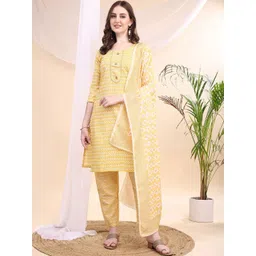 Moda Rapido Women Printed Regular Kurta with Trousers & With Dupatta-picture-39