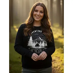 Moda Rapido Women Printed Round Neck Long Sleeves Sweatshirt-picture-37