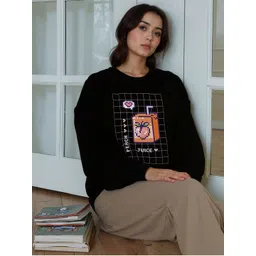 Moda Rapido Women Printed Round Neck Sweatshirt-picture-34