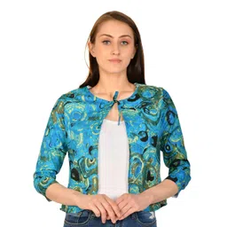 Moda Rapido Women Printed Tie-Up Shrug-picture-11