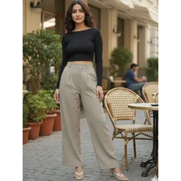 Moda Rapido Women Smart Easy Wash Pleated Trousers-image-19