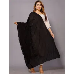Moda Rapido Women Solid Black Poly Georgette Dupatta-picture-17
