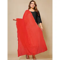 Moda Rapido Women Solid Red Poly Georgette Dupatta-picture-19