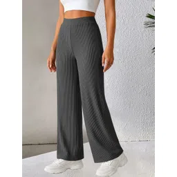 Moda Rapido Women Striped Relaxed Fit High-Rise Parallel Trousers-picture-37