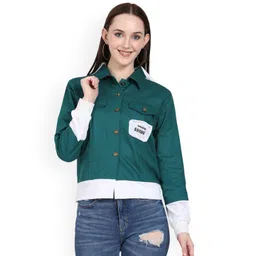 Moda Rapido Women Striped without Crop Denim Jacket-picture-38