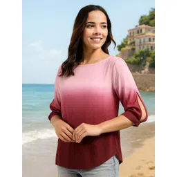 Moda Rapido Women Tie and Dye Slit Sleeve Top-picture-39