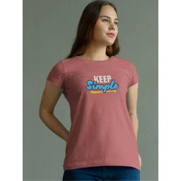 Moda Rapido Women Typography Printed Bio Finish Applique Slim Fit T-shirt-picture-19