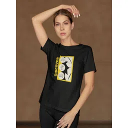 Moda Rapido Women Typography Printed Bio Finish Applique T-shirt-picture-29