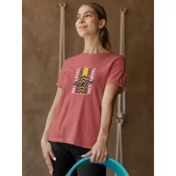 Moda Rapido Women Typography Printed Bio Finish Pockets Slim Fit T-shirt image 4