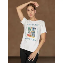 Moda Rapido Women Typography Printed Bio Finish Pockets T-shirt-picture-14