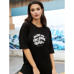 Moda Rapido Women Typography Printed Drop-Shoulder Sleeves T-shirt-picture-12