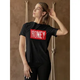 Moda Rapido Women Typography Printed Extended Sleeves Bio Finish Applique T-shirt-picture-37