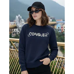 Moda Rapido Women Typography Printed Pullover Sweatshirt-picture-17