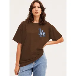 Moda Rapido Women Typography Printed Round Neck Cotton Oversized T-shirt-picture-41