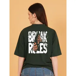 Moda Rapido Women Typography Printed Round Neck Cotton Oversized T-shirt-picture-39