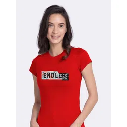 Moda Rapido Women Typography Printed Round Neck Cotton T-shirt-picture-27