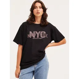 Moda Rapido Women Typography Printed T-shirt-picture-37