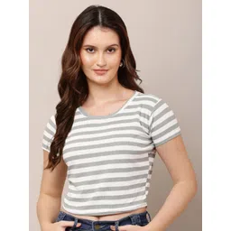 Moda Rapido Women's Cotton Striped Crop Top-picture-18