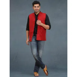 Moda Rapido Woven Design Mandarin Collar Nehru Jacket-picture-27