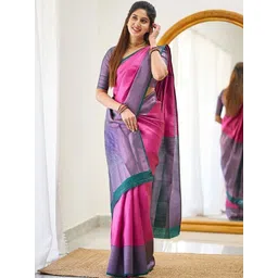 Moda Rapido Woven Design Silk Blend Handloom Banarasi Saree-picture-28