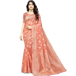 Moda Rapido Woven Design Zari Pure Cotton Banarasi Saree-picture-16