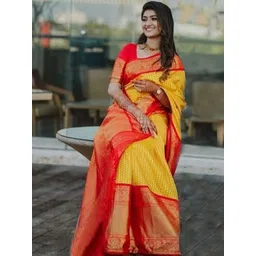 Moda Rapido Woven Design Zari Silk Blend Banarasi Saree-picture-19