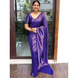 Moda Rapido Woven Design Zari Silk Blend Handloom Banarasi Saree-picture-39