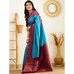 Moda Rapido Woven Design Zari Silk Blend Handloom Banarasi Saree image 5