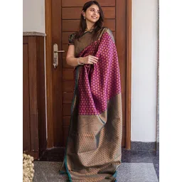 Moda Rapido Woven Design Zari Silk Blend Handloom Saree-picture-27