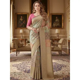 Moda Rapido Woven Design Zari Silk Blend Heavy Work Banarasi Saree-picture-38