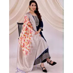 Moda Rapido Woven Floral Design Silk Dupatta-picture-35