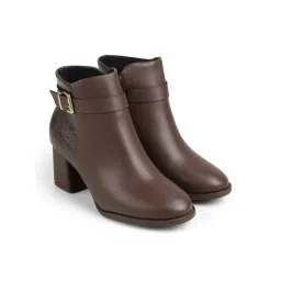 MODARE Women Brown Round Toe Chelsea Boots-picture-11