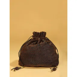 MODARTA Textured Structured Handheld Bag with Tasselled-picture-21