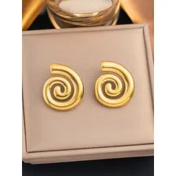 MODE & MINIMAL Stainless Steel Gold-Plated Anti Tarnish Chunky Spiral Shaped Studs-picture-37