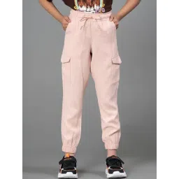 Mode by Red Tape Girls Pink Viscose Solid Joggers-picture-40