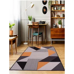 MODEFE Black Geometric Anti-Skid Nylon Carpet-picture-33
