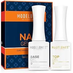 MODELONES from BELLE GAGA™ No Wipe Gel Top and Base Coat Set 2Pcs 10 ml Clear Shine Finish Long lasting Gel Top Coat Base Coat for Gel Nail Polish Soak Off U V/LED Gel Nail Polish for Home DIY & Salon-picture-11