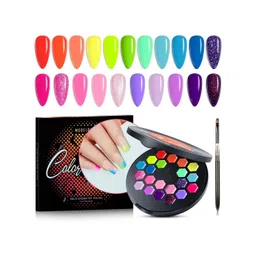 Modelones Color Cube 21 Colors Nail Polish Palette with Brush 21g - Weekend Rhythm 63A-picture-23