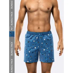 MODERN CREW Men Pack of 2 Printed Premium Cotton Boxers MC2-BX-002-0B-GC-SN-S-picture-36