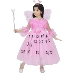 MODERN DREAM Floral Bell Sleeve Net Fit & Flare Midi Dress-picture-38