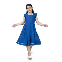 MODERN DREAM Girls Self Design Square Neck Fit & Flare Dress-picture-16