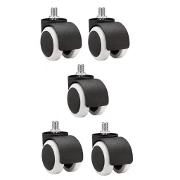 Modern India Seating Nylon Free Size Black & White Chair Wheel, MISP4 (Set of 5)-picture-45