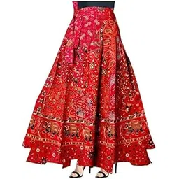 modern kart Rajasthan Inspired Jaipuri Printed Maxi Skirt-picture-28