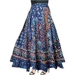 modern kart Women's Jaipuri Traditional Printed Long Wrap-Around Maxi Skirt-picture-39