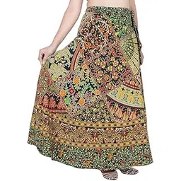 modern kart Women's Jaipuri Traditional Printed Long Wrap-Around Maxi Skirt – Stylish and Comfortable Ethnic Wear-picture-30