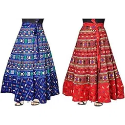 modern kart Women's Wrap Around Skirt (Set of 2) Multicolour-picture-2