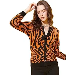 modeve Animal Print Round Neck Casual Women Sweater-picture-54