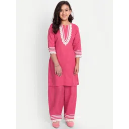 Modish Couture Girls Regular Pure Cotton Kurta With Palazzos-picture-40