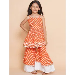 Modish Couture Girls Striped Gotta Patti Pure Cotton Kurti with Sharara-picture-16