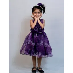 Modish Girls Floral Printed Georgette Fit & Flare Dress-picture-25